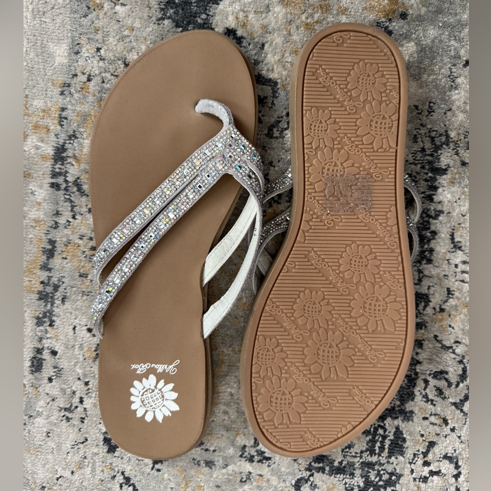 Yellow Box Silver Rhinestone Sandals